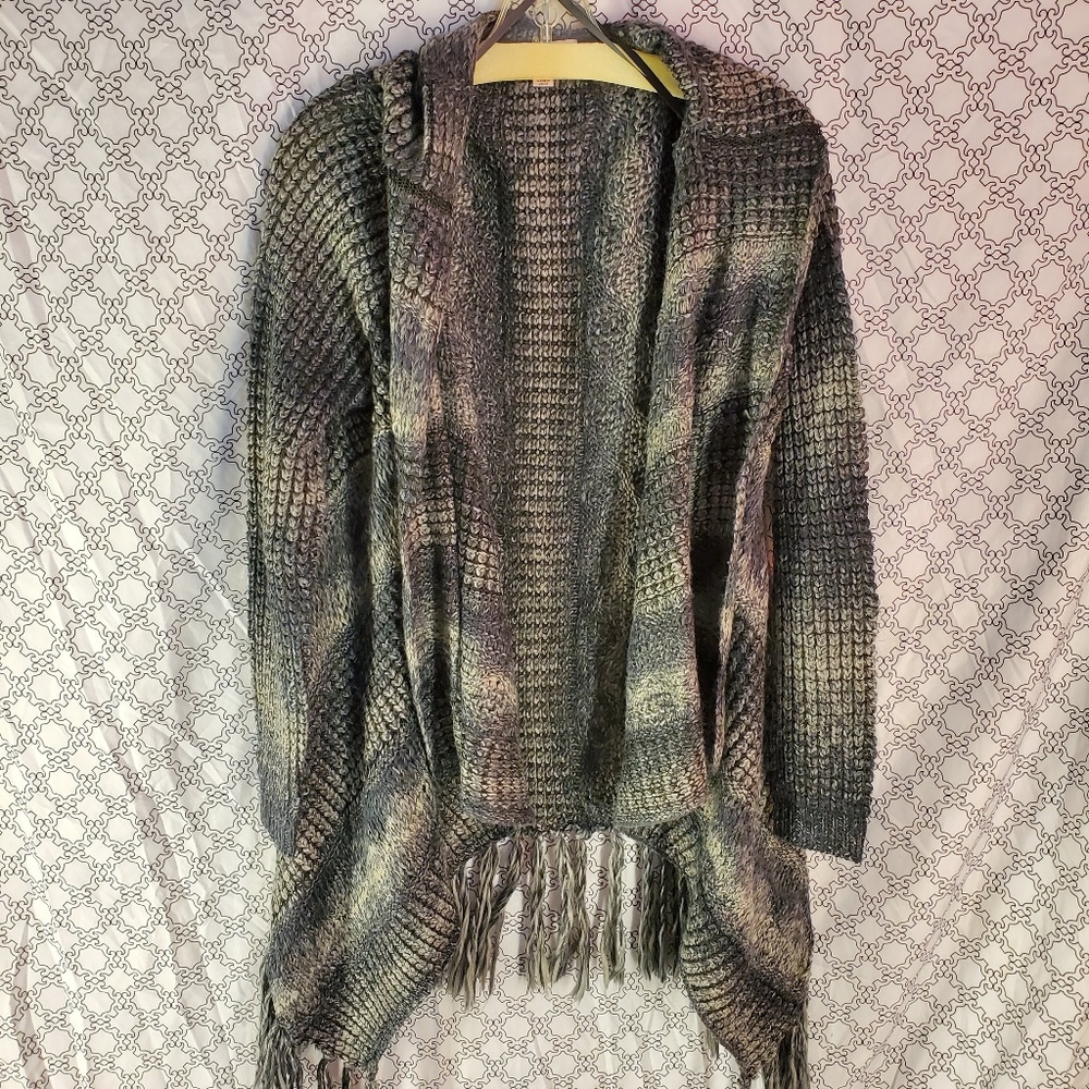 Ladies plus fringel gardiagan sweater Knox Rose